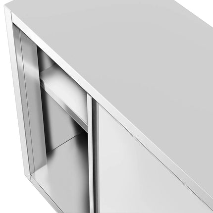GGM Gastro Commercial Stainless Steel Wall Cabinet / Kitchen Cupboard PREMIUM - 1200x400x800mm - with Sliding Doors
