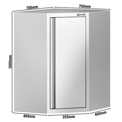 GGM Gastro Commercial Stainless Steel Wall Cupboard - 700x700x1000mm - with Single Hinged Door