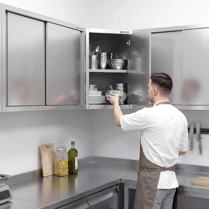 GGM Gastro Commercial Stainless Steel Wall Cupboard - 700x700x1000mm - with Single Hinged Door