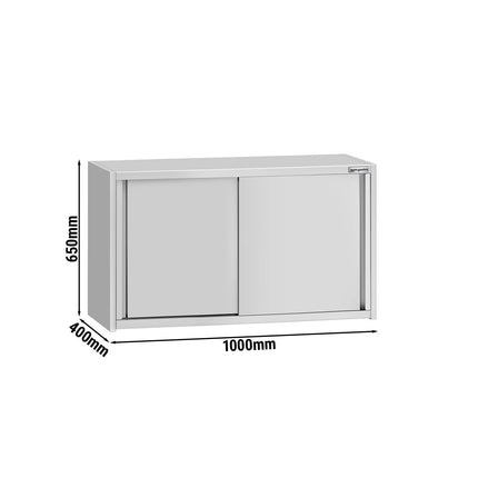 GGM Gastro Commercial Stainless Steel Wall Cupboard ECO - 1000x400x650mm - with Sliding Doors