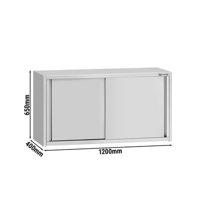 GGM Gastro Commercial Stainless Steel Wall Cupboard ECO - 1200x400x650mm - with Sliding Doors