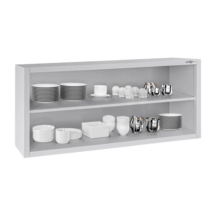 GGM Gastro Commercial Stainless Steel Wall Cupboard ECO - 1400x400x650mm - Open Front (no doors)