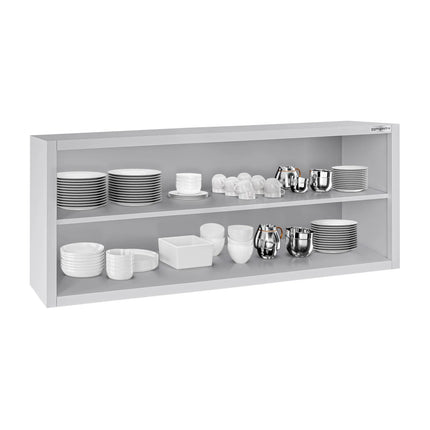 GGM Gastro Commercial Stainless Steel Wall Cupboard ECO - 1600x400x650mm - Open Front (no doors)