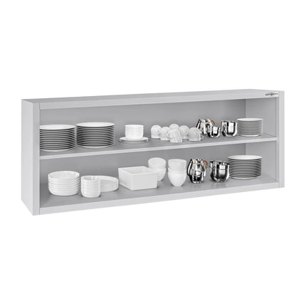 GGM Gastro Commercial Stainless Steel Wall Cupboard ECO - 1800x400x650mm - Open Front (no doors)