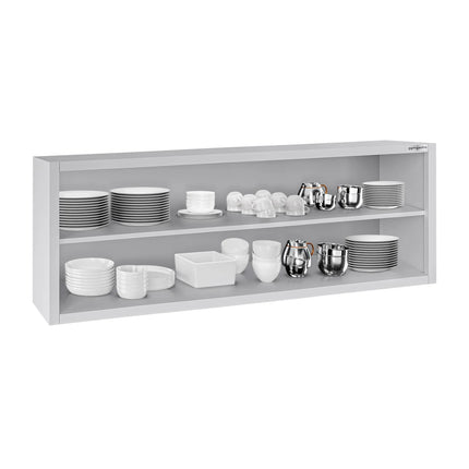 GGM Gastro Commercial Stainless Steel Wall Cupboard ECO - 2000x400x650mm - Open Front (no doors)