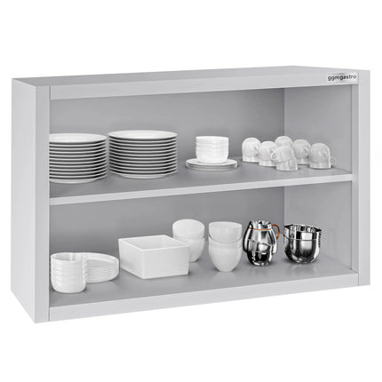 GGM Gastro Commercial Stainless Steel Wall Cupboard ECO - 800x400x650mm - Open Front (no doors)