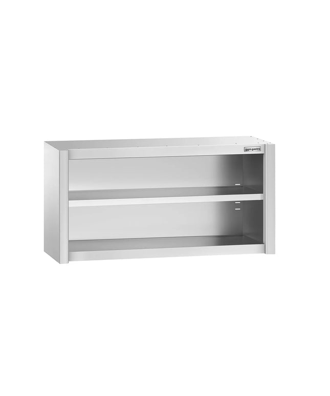 GGM Gastro Commercial Stainless Steel Wall Cupboard PREMIUM - 1200x400x650mm - Open Front (no doors)