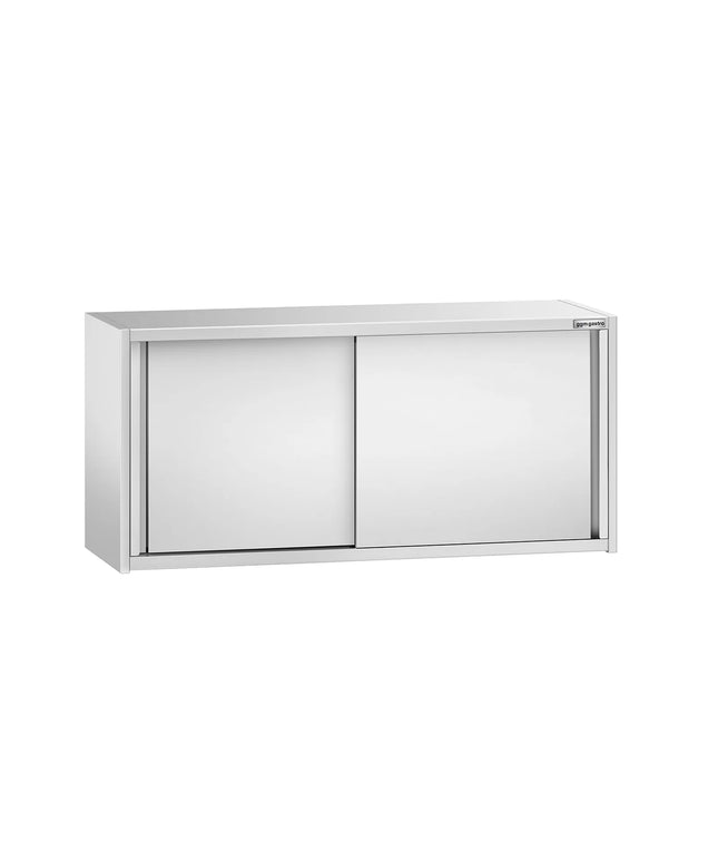 GGM Gastro Commercial Stainless Steel Wall Cupboard PREMIUM - 1400x400x650mm - with Sliding Doors
