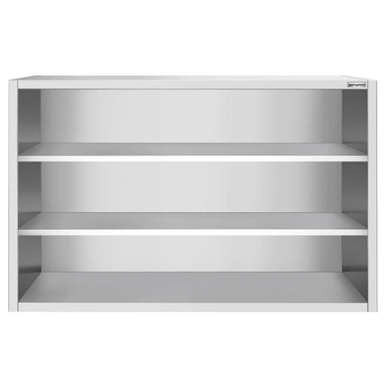 GGM Gastro Commercial Stainless Steel Wall Cupboard PREMIUM - 1600x400x1000mm - Open Front