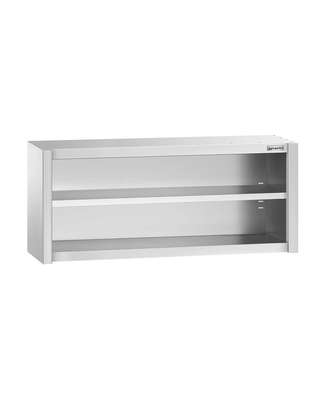 GGM Gastro Commercial Stainless Steel Wall Cupboard PREMIUM - 1600x400x650mm - Open Front (no doors)
