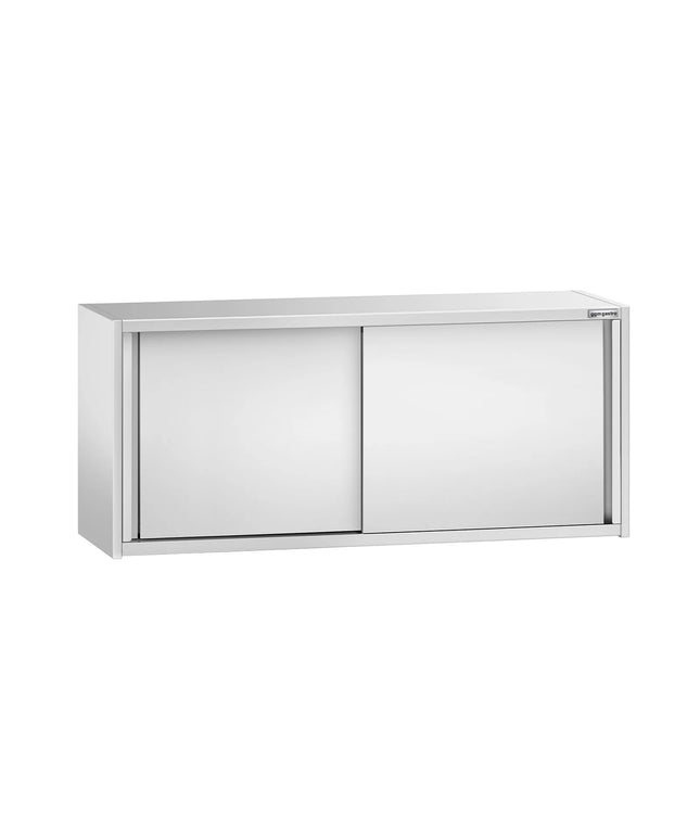 GGM Gastro Commercial Stainless Steel Wall Cupboard PREMIUM - 1600x400x650mm - with Sliding Doors