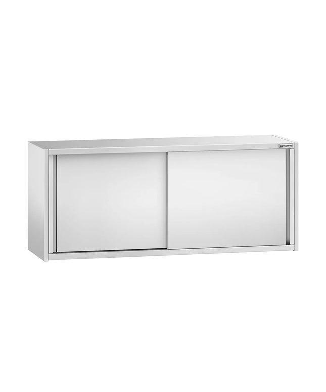 GGM Gastro Commercial Stainless Steel Wall Cupboard PREMIUM - 1800x400x650mm - with Sliding Doors
