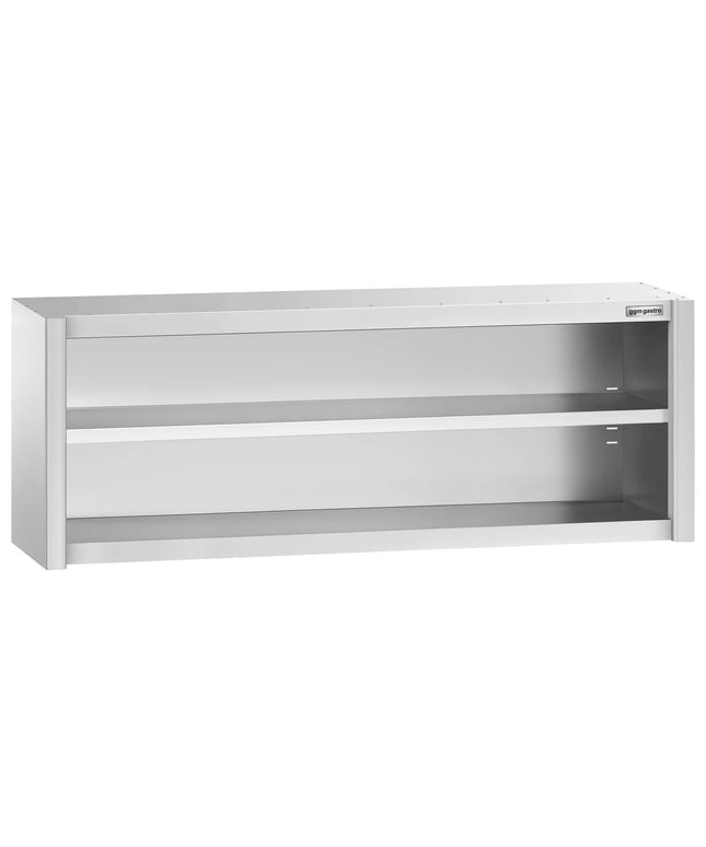 GGM Gastro Commercial Stainless Steel Wall Cupboard PREMIUM - 2000x400x650mm - Open Front (no doors)