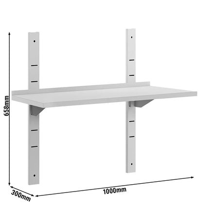 GGM Gastro Commercial Stainless Steel Wall Shelf ECO - 1000x300mm - Single Tier