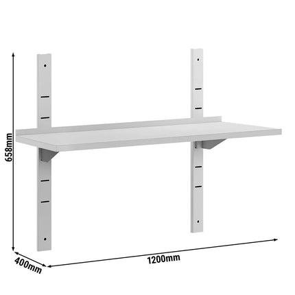 GGM Gastro Commercial Stainless Steel Wall Shelf ECO - 1200x400mm - Single Tier