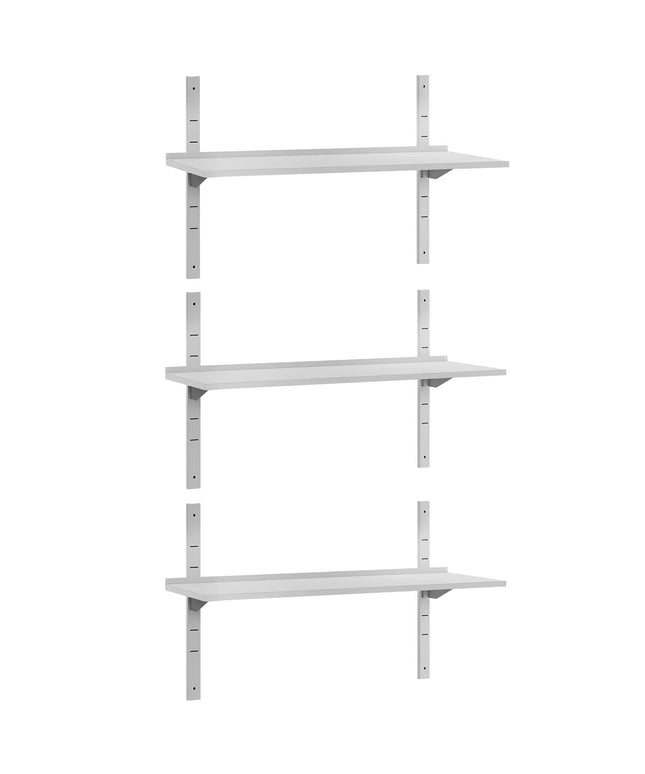GGM Gastro Commercial Stainless Steel Wall Shelf ECO - 1500x300mm - 3 Tiers