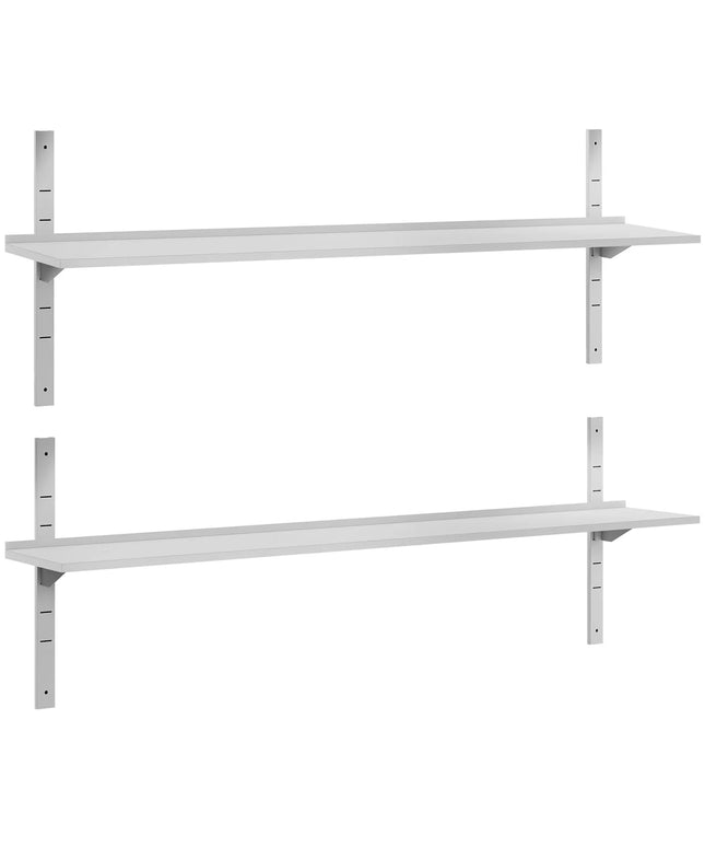GGM Gastro Commercial Stainless Steel Wall Shelf ECO - 2000x400mm - 2 Tiers