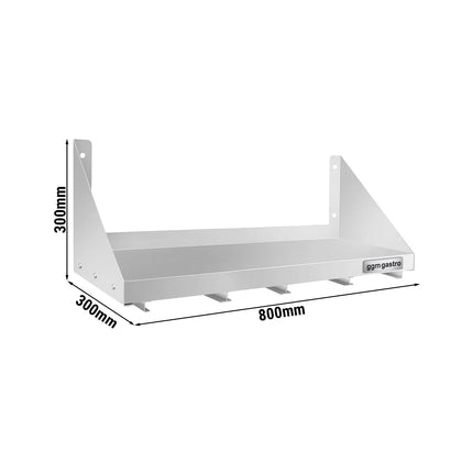 GGM Gastro Commercial Stainless Steel Wall Shelf for Containers 4x GN 1/6 - 800x300mm - with Single Tier