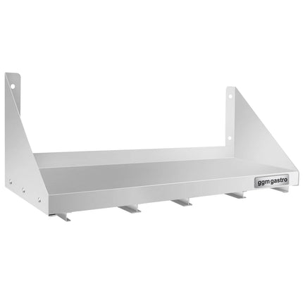 GGM Gastro Commercial Stainless Steel Wall Shelf for Containers 4x GN 1/6 - 800x300mm - with Single Tier