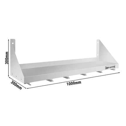 GGM Gastro Commercial Stainless Steel Wall Shelf for Containers 5x GN 1/6 - 1000x300mm - with Single Tier