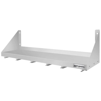 GGM Gastro Commercial Stainless Steel Wall Shelf for Containers 5x GN 1/6 - 1000x300mm - with Single Tier