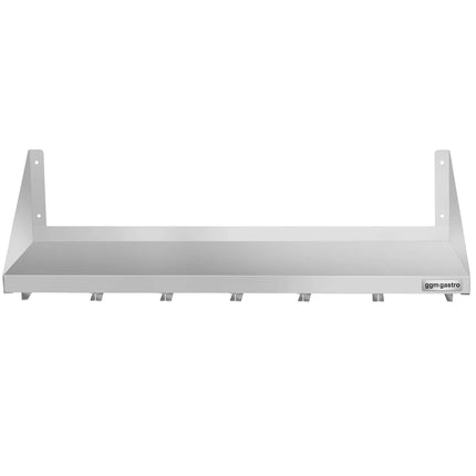 GGM Gastro Commercial Stainless Steel Wall Shelf for Containers 6x GN 1/6 - 1200x300mm - with Single Tier