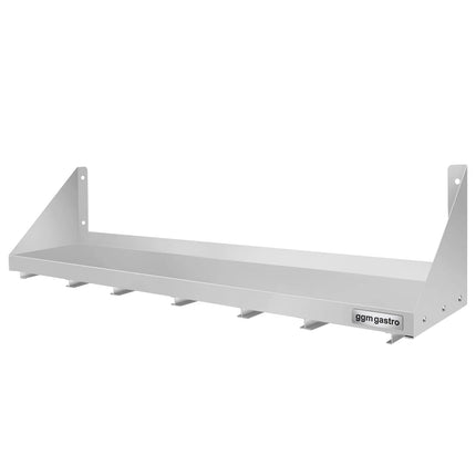GGM Gastro Commercial Stainless Steel Wall Shelf for Containers 6x GN 1/6 - 1200x300mm - with Single Tier