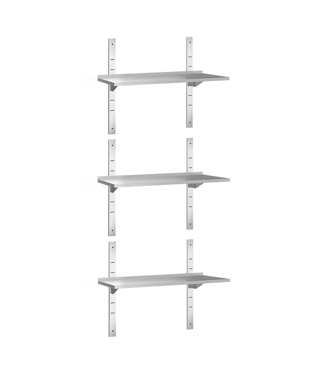 GGM Gastro Commercial Stainless Steel Wall Shelf PREMIUM - 1200x300mm - 3 Tiers