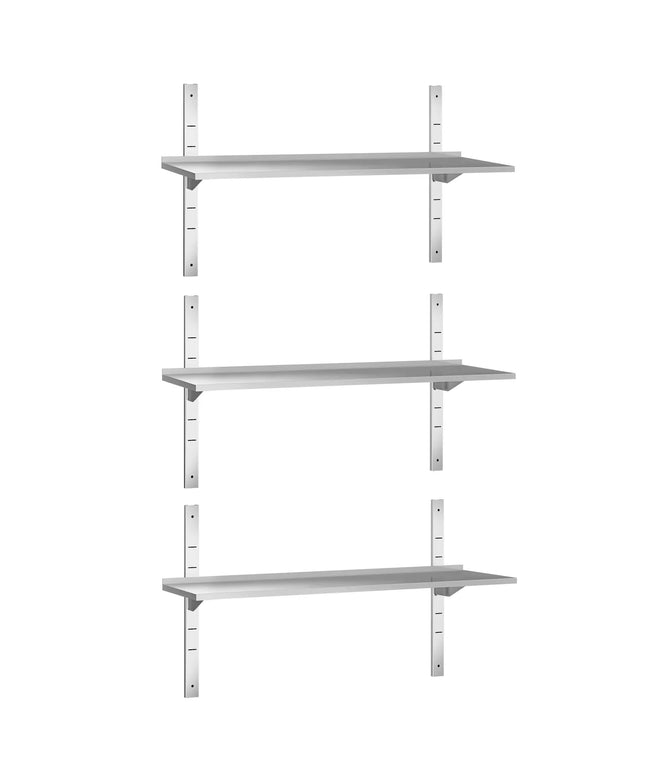 GGM Gastro Commercial Stainless Steel Wall Shelf PREMIUM - 1500x400mm - 3 Tiers