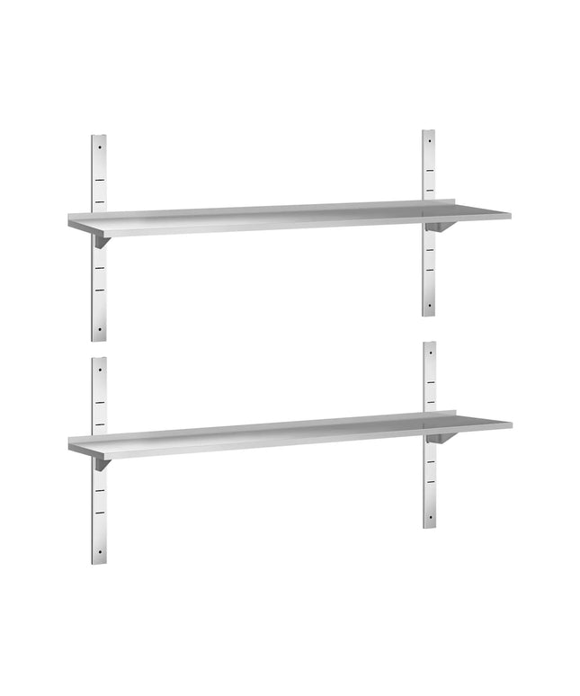 GGM Gastro Commercial Stainless Steel Wall Shelf PREMIUM - 1600x300mm - with 2 Tiers