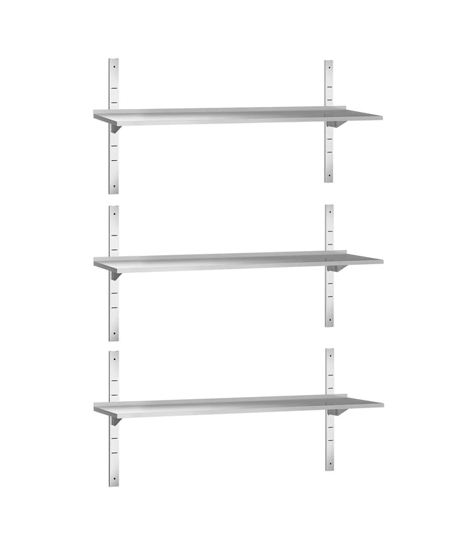 GGM Gastro Commercial Stainless Steel Wall Shelf PREMIUM - 1600x400mm - 3 Tiers