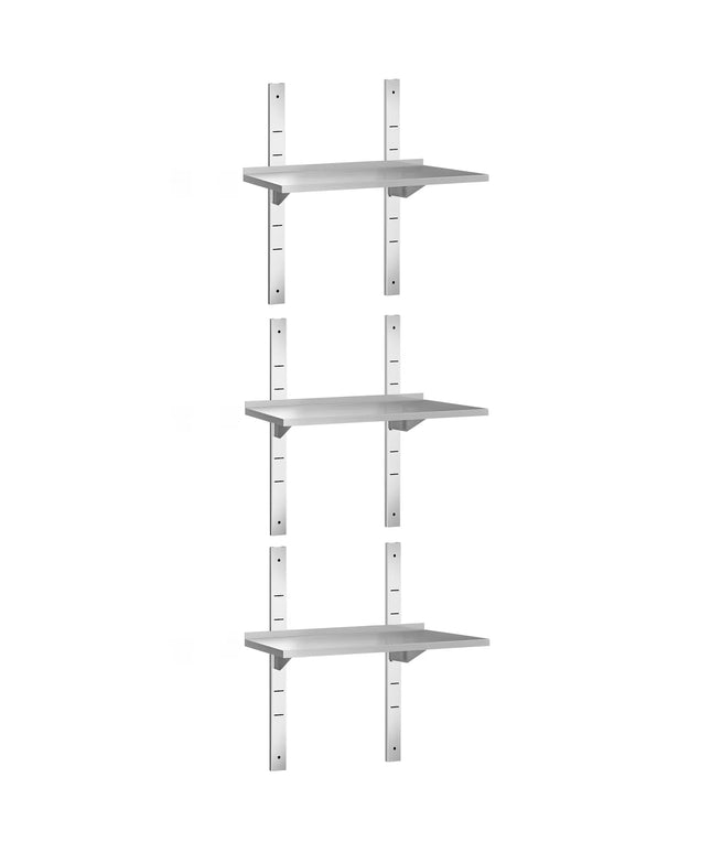 GGM Gastro Commercial Stainless Steel Wall Shelf PREMIUM - 600x400mm - 3 Tiers
