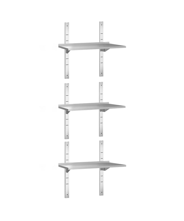 GGM Gastro Commercial Stainless Steel Wall Shelf PREMIUM - 800x400mm - 3 Tiers