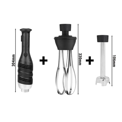 GGM Gastro Commercial Stick Blender - with Detachable 160mm Shaft & Whisk Attachment - 280W - Variable Speed