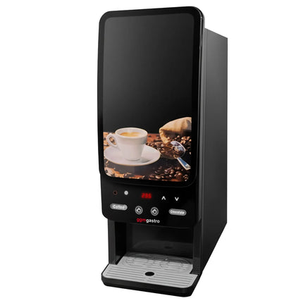 GGM Gastro Commercial tabletop instant hot drinks machine, 2 ingredient canisters — 1.8 kW — Touch — Black