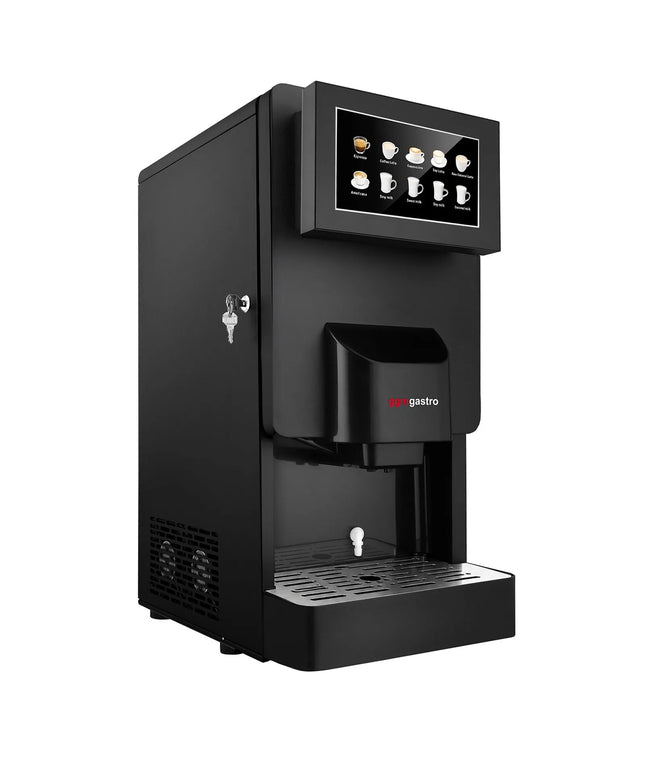 GGM Gastro Commercial tabletop instant hot drinks machine, 4 ingredient canisters — 2.0 kW — Touch — Black