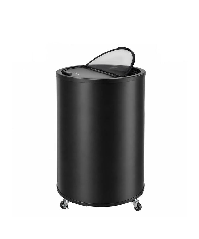 GGM Gastro Commercial Top Loading Bottle Cooler - Black; Glass Lid - 87L