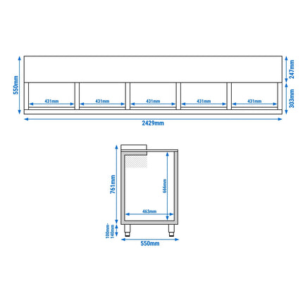 GGM Gastro Commercial Top Loading Bottle Cooler - Stainless steel - 800L