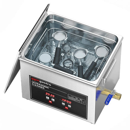 GGM Gastro Commercial Ultrasonic Cleaner - 10L - 240W Ultrasonic Power - 40kHz - Digital - with Heater - Degas - with Drain Tap