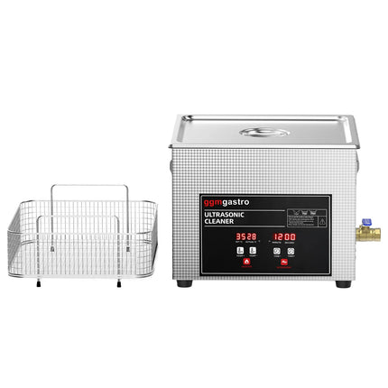 GGM Gastro Commercial Ultrasonic Cleaner - 15L - 360W Ultrasonic Power - 40kHz - Digital - with Heater - Degas - with Drain Tap