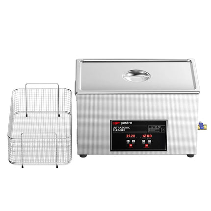 GGM Gastro Commercial Ultrasonic Cleaner - 30L - 600W Ultrasonic Power - 40kHz - Digital - with Heater - Degas - with Drain Tap