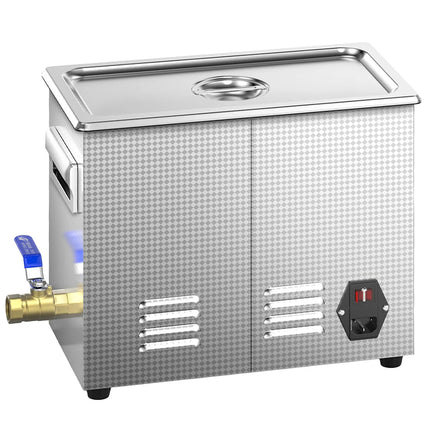 GGM Gastro Commercial Ultrasonic Cleaner - 6.5L - 180W Ultrasonic Power - 40kHz - Digital - with Heater - Degas - with Drain Tap