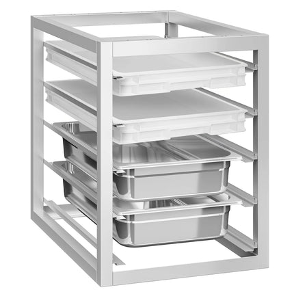 GGM Gastro Commercial Under-counter GN/EN Tray Rack – 5 levels - 450x660mm - GN 1/1 - for Work Tables Series ATK 700mm deep