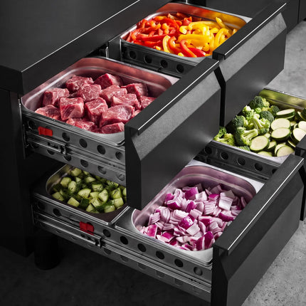 GGM Gastro Commercial Undercounter Fridge - +2 to +8°C - 1600mm - 4 Drawer - 4x GN 1/1