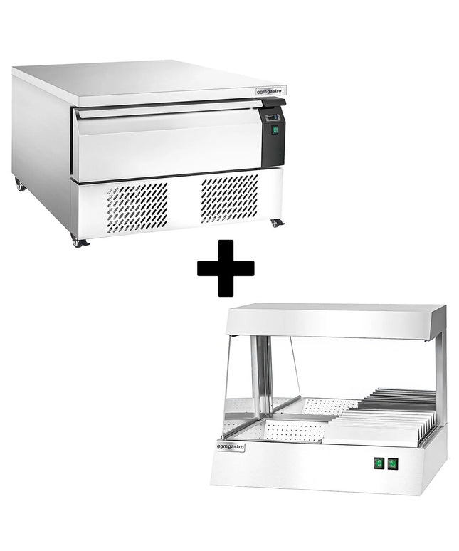 GGM Gastro Commercial Undercounter Fridge Freezer - Dual Temperature [-22 to +8°C] - 1230mm - 1 Drawer - 2x GN 1/1 - incl. Chip Scuttle