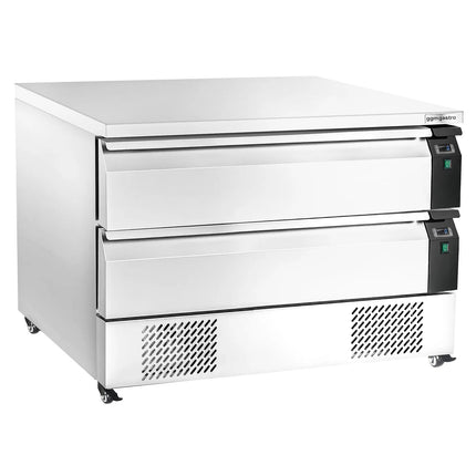 GGM Gastro Commercial Undercounter Fridge Freezer - Dual Temperature [-22 to +8°C] - 1230mm - 2 Drawer - 2x GN 1/1 - incl. Chip Scuttle