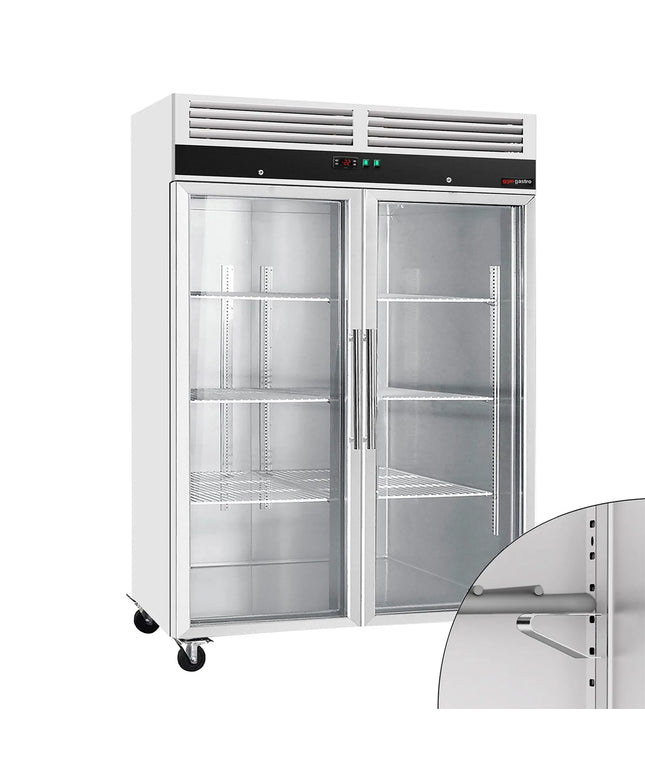 GGM Gastro Commercial Upright Display Freezer Stainless steel ECO - 1200L - with 2 glass doors