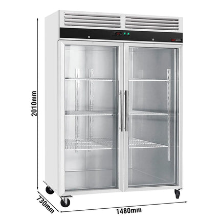 GGM Gastro Commercial Upright Display Freezer Stainless steel ECO - 1200L - with 2 glass doors