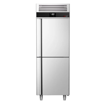 GGM Gastro Commercial Upright Display Freezer Stainless steel PREMIUM - GN 1/1 - 700L - with 2 half glass doors