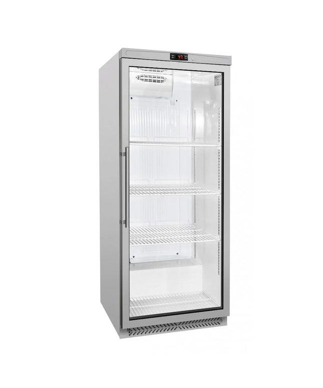 GGM Gastro Commercial Upright Display Fridge Glass Door Stainless Steel ECO - 580L - Single Door